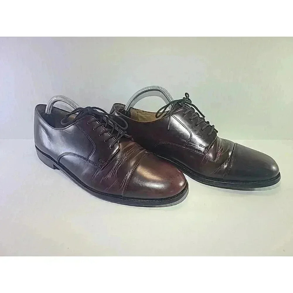 Cole Haan Caldwell Men’s Size 9.5 D Oxfords Burgundy Leather Dress Shoes 08331